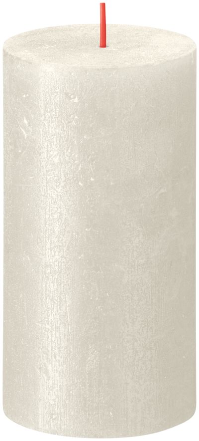 Candle Bolsius Rustik Shimmer, cylinder, creamy, 60 hours, 68x130 mm