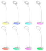Lampa LED, stolná, stmievateľná, biela, RGB podsvietenie, USB, 5 W