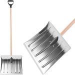 Snow pusher Snowman ALU 400x350 mm, aluminum snow shovel, snow pusher, wooden handle