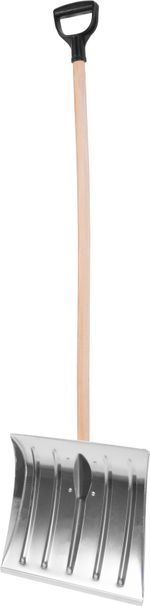 Odhrňovač Snowman ALU 400x350 mm, hliníková lopata na sneh, odhŕňač, drevená násada
