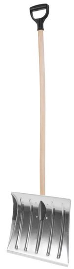 Snow Pusher Snowman ALU, 400x350 mm, aluminum blade, with wooden handle