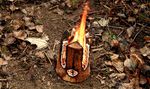 Swedish torch Strend Pro WOODSON, portable fire pit, natural stove, cooking log, camping, campfire,