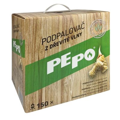 Gyújtós PE-PO®, faforgács, 150 db, grillhez, kályhához, kandallóhoz, kemencéhez