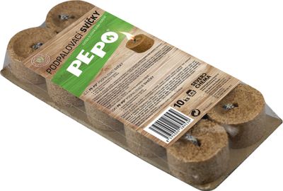 Gyújtó PE-PO® szilárd fa, 10 db, gyertyák gyújtó grillekhez, tűzhelyekhez, kandallókhoz, sütőkhöz