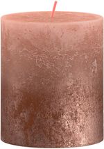 Gyertya Bolsius Rustic, henger alakú, karácsonyi, Sunset Creamy Caramel+ Copper, 80/68 mm