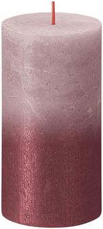 Candle Bolsius Rustic, pillar, Christmas, Sunset Ash Rose+ Red, 130/68 mm