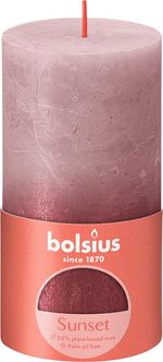 Candle Bolsius Rustic, pillar, Christmas, Sunset Ash Rose+ Red, 130/68 mm