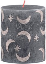 Candle Bolsius Rustic, pillar, Christmas, Slate Blue, 80/68 mm