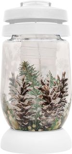 Bolsius S07 3D Karácsonyi gyertyamécses, fenyőtűlevél, 22,4 cm, sírhoz, 36 órás utántöltővel