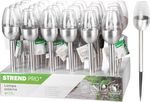 Lámpa Strend Pro Candle, napelemes, 1x LED, rozsdamentes acél, 6x28 cm, Kiszerelés 24 db