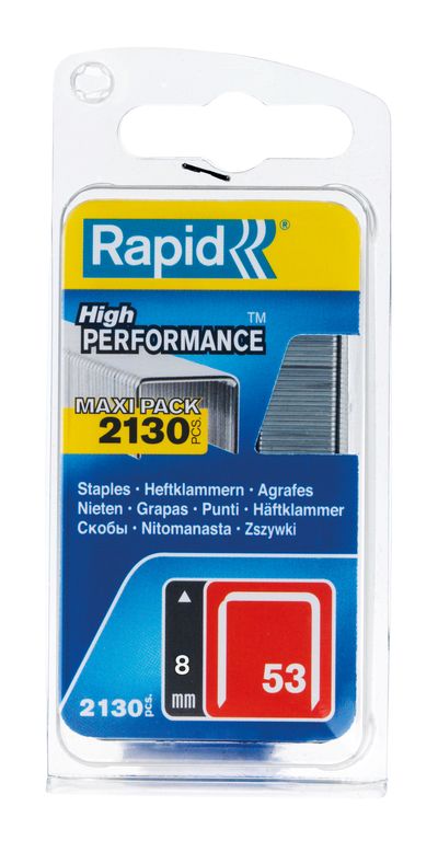 Staples RAPID 53, 8 mm, staples for stapler, pack. 2130 pcs