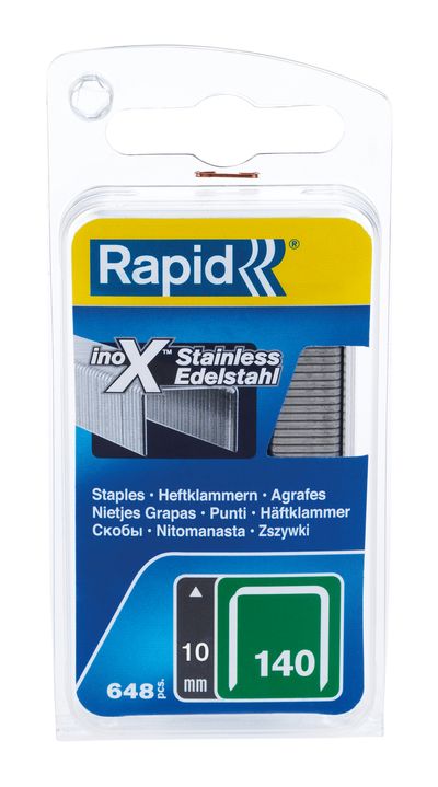 Staples RAPID 140, 10 mm, stainless steel staples for stapler, pack. 648 pcs