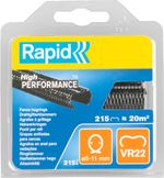 Spony RAPID VR22, PVC čierne, sponky pre viazacie kliešte RAPID FP222 a FP20, pre drôt 5-11 mm, bal. 215 ks