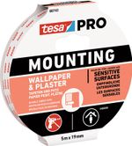 Szalag tesa® Mounting PRO, szerelő, tapétákhoz és vakolatokhoz, ragasztó, 19 mm, Hossz: 5 m