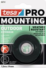 Szerelő ragasztószalag tesa® Mounting PRO Outdoor, kétoldalas, 19 mm, Hossz: 1,5 m