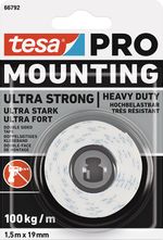 Szalag tesa® Mounting PRO Ultra Strong, szerelő, kétoldalas, ragasztó, 19 mm, Hossz: 1,5 m