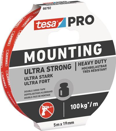 Szalag tesa® Mounting PRO Ultra Strong, szerelő, kétoldalas, ragasztó, 19 mm, Hossz: 5 m