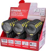 Lupa so svetlom Strend Pro 113x242x22 mm, 2xAA, LED 100 lm, 3x LED osvetlenie, na čítanie, Sellbox 15 ks
