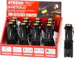 Zseblámpa Strend Pro Flashlight NX1040, 3 W, 70+65 lm, oldalsó fénnyel, Zoom, 1xAA, csomag 12 db