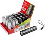 Flashlight Strend Pro NX1051, 50 lm, USB charging, black/silver, 77x19 mm, Sellbox 24 pcs