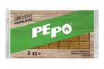 Podpaľovač PE-PO® drevný pevný, 32 ks, rozpaľovač na gril, kachle, krby, pece