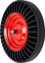 Kerék Strend Pro Premium Fortis BLACK, talicskához, tömör gumi, pótalkatrész, tengellyel