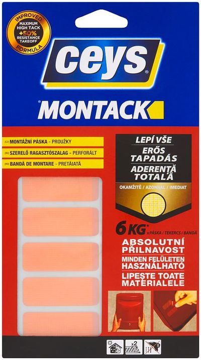Szalag Ceys MONTACK LEPÍ VŠETKO, szerelő, csíkok, 10 db