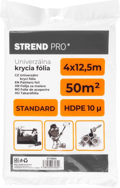 Fólia takaró Strend Pro Standard, festő, 4x12,5 m, 10µ, takaró