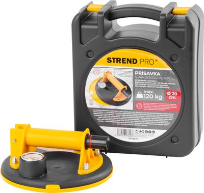 Üvegtartó Strend Pro, tapadókorongos, 1-kupolás, manométerrel, 20 cm, max. 120 kg