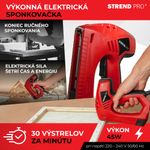Sponkovačka Strend Pro J-123, elektrická, spony 8-14 mm, klince 15 mm