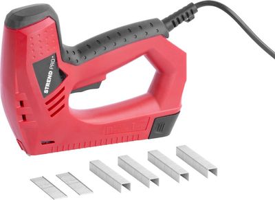 Tűzőgép Strend Pro J-123, elektromos, kapcsok 8-14 mm, szegek 15 mm