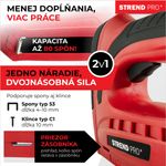 Tűzőgép Strend Pro J-126, 3,6 V, Li-ion, kapcsok 6-10 mm, szegek 10 mm