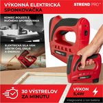 Tűzőgép Strend Pro J-126, 3,6 V, Li-ion, kapcsok 6-10 mm, szegek 10 mm