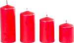 Candle MagicHome, Christmas, Advent, red, 48 mm 60/80/100/120 mm, pack of 4 pcs