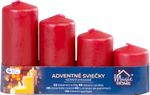 Candle MagicHome, Christmas, Advent, burgundy, 48 mm 60/80/100/120 mm, pack of 4 pcs