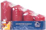 Candle MagicHome, Christmas, Advent, burgundy, 48 mm 60/80/100/120 mm, pack of 4 pcs
