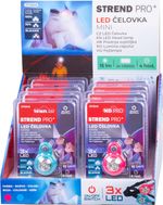 Fejlámpa Strend Pro Headlight, LED, 15 lm, mini, rózsaszín/kék, Sellbox 8 db