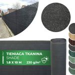 Shading Fabric SHADE.NET, 1.8x10 m, UV, 230 g/m2, 95% anthracite