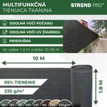 Shading Fabric SHADE.NET, 1.8x10 m, UV, 230 g/m2, 95% anthracite