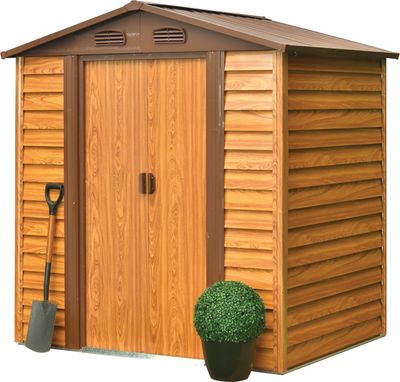 Shed Strend Pro, garden, sheet metal, brown, 193x152x203 cm