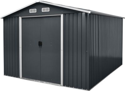 Shed Strend Pro, garden, sheet metal, anthracite, 301x303x214 cm
