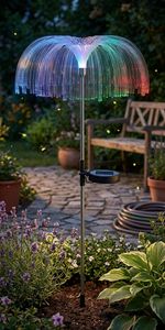 Lamp Strend Pro Garden Meduse, solar, fiber optic, color changing, 75 cm