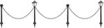Lamp Strend Pro Garden, chain, fence for the garden, 2x solar lamp, 1x LED, 16.5x16.5x71.5 cm