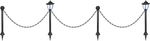Lamp Strend Pro Garden, chain, fence for the garden, 2x solar lamp, 1x LED, 16.5x16.5x71.5 cm