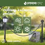 Lampa Strend Pro Garden, reťaz, ohrada, plot do záhrady, 2x solárne svietidlo, 1x LED, 16,5x16,5x71,5 cm