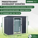 Shed Strend Pro, garden, sheet metal, anthracite, with base, 217x110x174 cm
