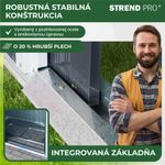 Domček Strend Pro, záhradný, plech, antracit, so základňou, 217 x 110 x 174  cm