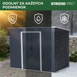 Shed Strend Pro, garden, sheet metal, anthracite, with base, 217x110x174 cm