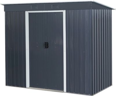 House Strend Pro, garden, sheet metal, anthracite, with base, 217x110x174 cm