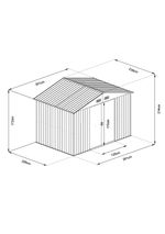Shed Strend Pro, garden, sheet metal, anthracite, 301x236x214 cm